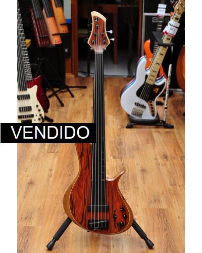 Meridian Horizon 5 Fretless Cocobolo top